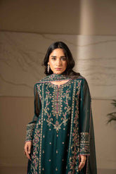 3 Piece Unstitched Chiffon Embroidered Suit (UF0017)